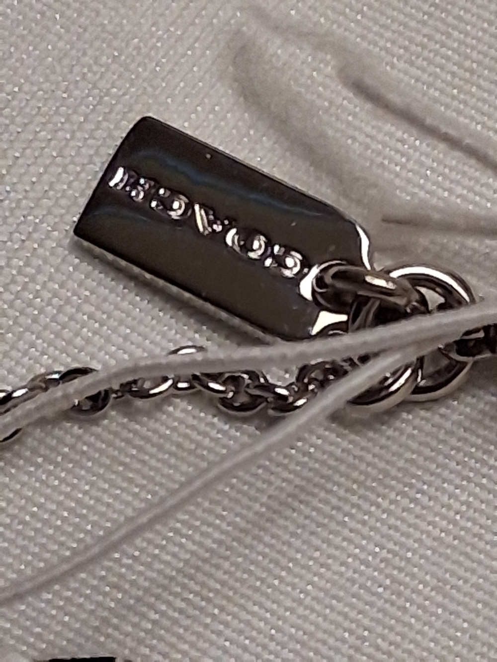 Retired Coach Silver Crystal Pendant Necklace with Logo Pouch - Picture 6 of 13